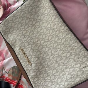 Michael Kors Cream Monogram Clutch